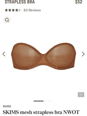 Skims unlined strapless bra 38D